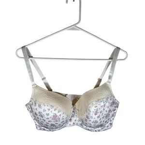 Laura Ashley Cream and White Floral Bra